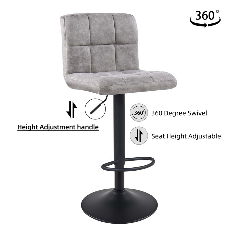 Latitude Run® Amjed Swivel Adjustable Height Bar Stool & Reviews Wayfair